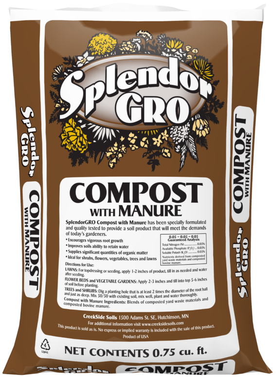 Creekside Soils Splendor GRO Compost with Manure (.75 Cu ft. Bags)