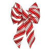 Deluxe Christmas Bow, Red & White Stripe, 8.5 x 14-In.