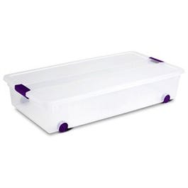 Clear View Latch Underbed Storage Box, Wheeled, 60-Qts.
