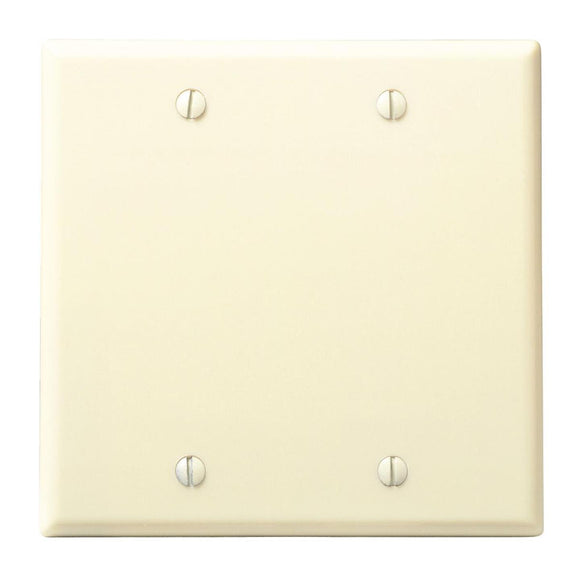Leviton 2-Gang Standard Thermoset Blank Wall Plate, Ivory