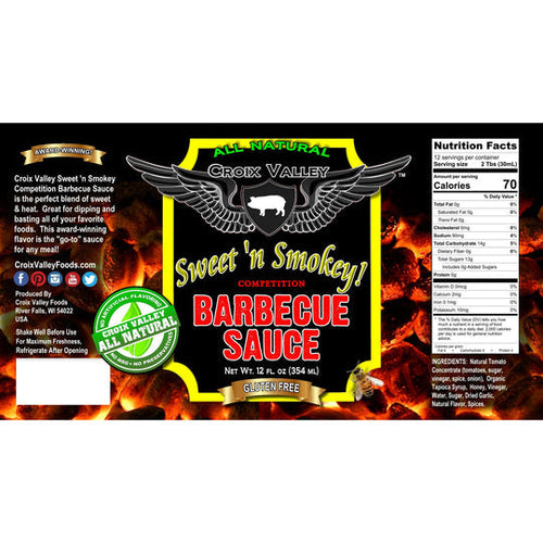 Croix Valley  Sweet N Smokey Competition Barbecue Sauce (12 oz)