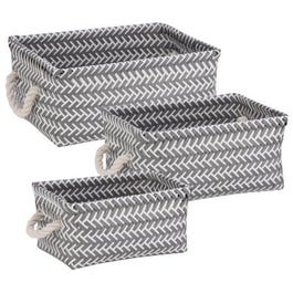 Zigzag Baskets, Gray, 3-Pc.