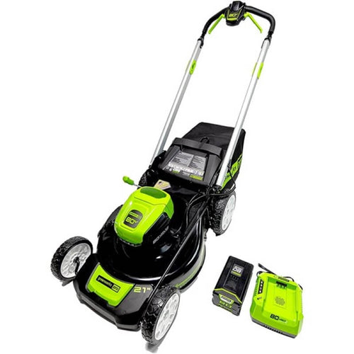 Greenworks 80V 21 Brushless Self-Propelled Lawn Mower, 4.0Ah Battery and Charger