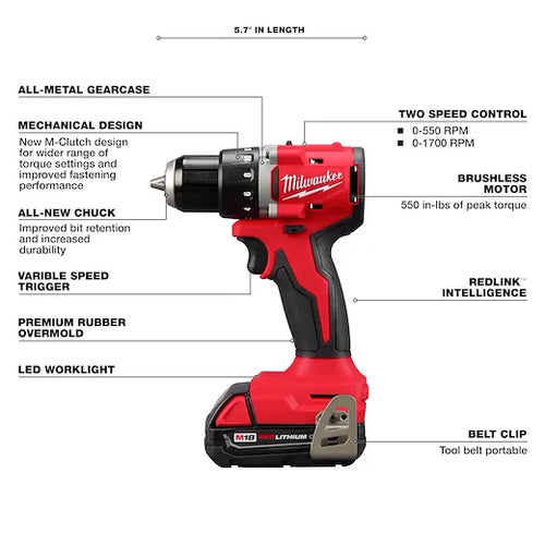 Milwaukee M18™ Compact Brushless 2-Tool Combo Kit (2-Tool  (3692-22CT))