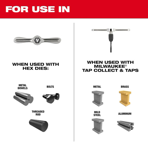 Milwaukee Hex-LOK™ 2-in-1 Tap and Die Threading Handle