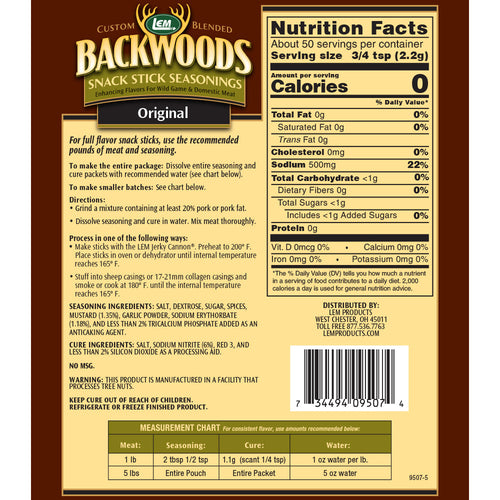 LEM Backwoods® Original Snack Stick Seasoning