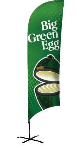 Big Green Egg Indoor/Outdoor Bow Flag with Stand (12 ft (3.7 m) Height)