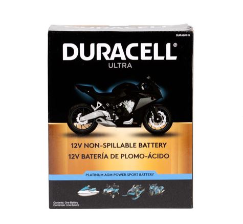 Duracell Ultra 14AH-BS 12V 220CCA AGM Powersport Battery (14AH-BS 12V 220CCA)