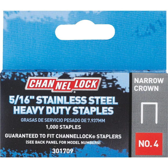 Channellock No. 4 Narrow Crown Stainless Steel Staple, 5/16 In. (1000-Pack)