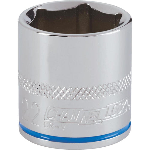 Channellock 3/8 In. Drive 22 mm 6-Point Shallow Metric Socket