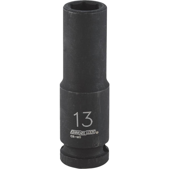 Channellock 1/2 In. Drive 13 mm 6-Point Deep Metric Impact Socket