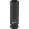 Channellock 1/2 In. Drive 15 mm 6-Point Deep Metric Impact Socket