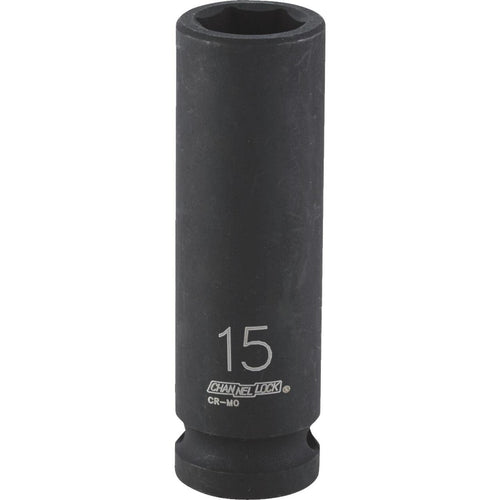 Channellock 1/2 In. Drive 15 mm 6-Point Deep Metric Impact Socket