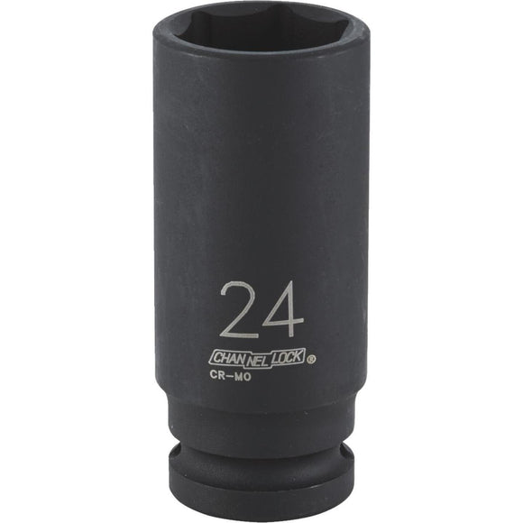 Channellock 1/2 In. Drive 24 mm 6-Point Deep Metric Impact Socket