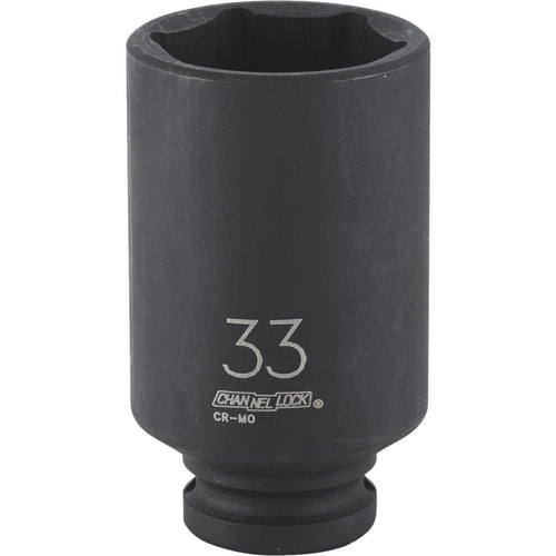 Channellock 1/2 In. Drive 33 mm 6-Point Deep Metric Impact Socket