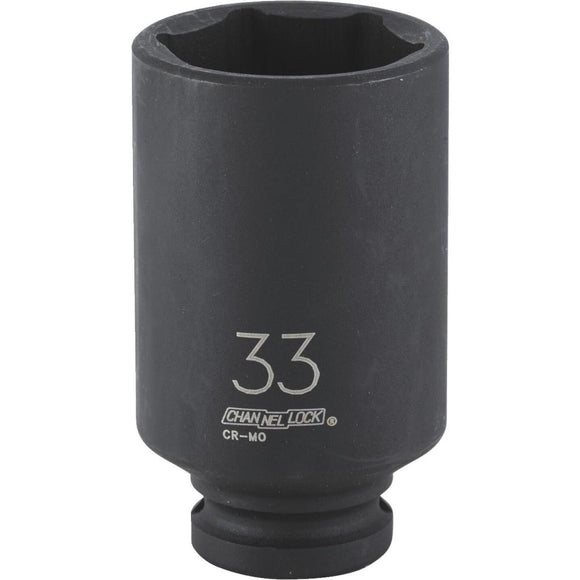 Channellock 1/2 In. Drive 33 mm 6-Point Deep Metric Impact Socket