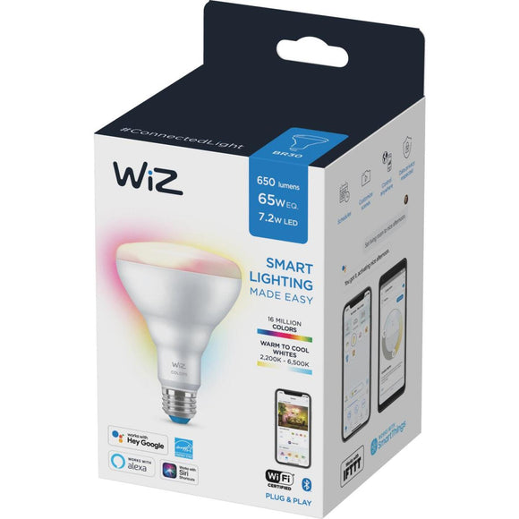 Wiz 65W Equivalent Color Changing BR30 Medium Indoor Dimmable LED Smart Floodlight Light Bulb