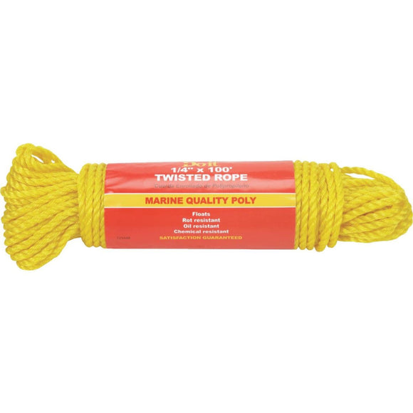 Do it 1/4 In. x 100 Ft. Yellow Twisted Polypropylene Packaged Rope