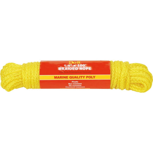 Do it 1/4 In. x 100 Ft. Yellow Braided Polypropylene Packaged Rope