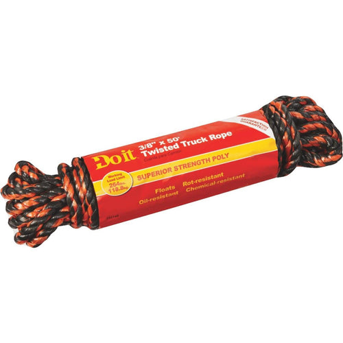 Do it 3/8 In. x 50 Ft. Orange & Black Truck Polypropylene Packaged Rope