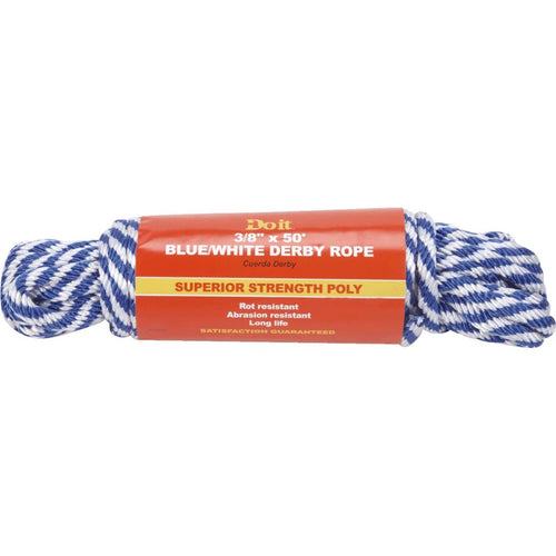 Do it 3/8 In. x 50 Ft. Blue & White Derby Polypropylene Packaged Rope