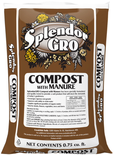 Creekside Soils Splendor GRO Compost with Manure (.75 Cu ft. Bags)