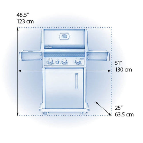 Napoleon Rogue® XT 425 Black Hood Propane Gas Grill with Infrared Side Burner