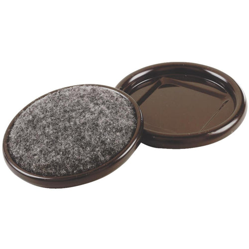 Do it 2-1/2 In. Inner Diameter Round Metal Cup/Felt Furniture Leg Cup,(4-Pack)