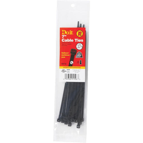 Do it 7 In. x 0.189 In. Black Molded Nylon Weather Resistant Cable Tie (20-Pack)