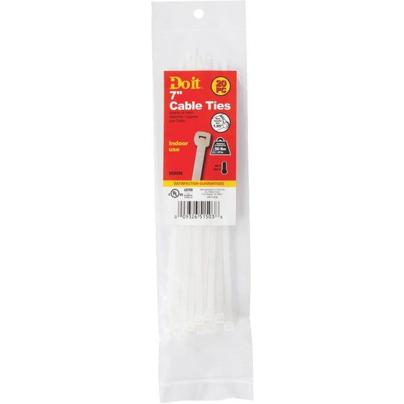 Do it 7 In. x 0.189 In. Natural Color Molded Nylon Cable Tie (20-Pack)