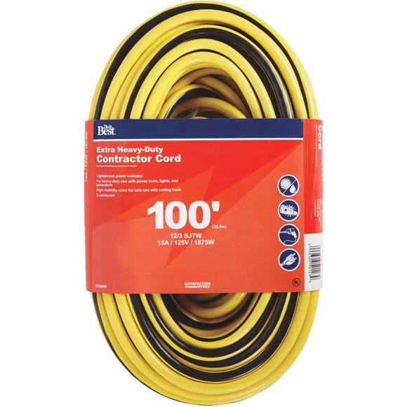 Do it Best 100 Ft. 12/3 Extra Heavy-Duty Contractor Extension Cord
