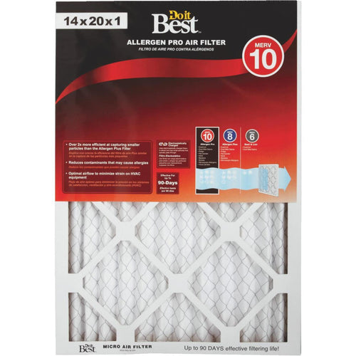 Do it Best 14 In. x 20 In. x 1 In. Allergen Pro MERV 10 Furnace Filter