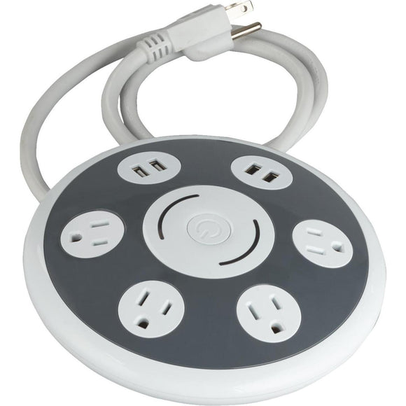 Do it Best 4-Outlet/4-USB 1800J White & Gray Surge Protector with 3 Ft. Cord