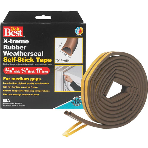 Do it Best Brown 17' 5/16 Rubber Weatherstrip