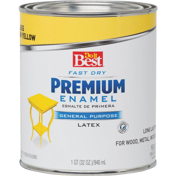 Do it Best Fast Dry Acrylic Latex Gloss Premium Enamel, Sun Yellow, 1 Qt.