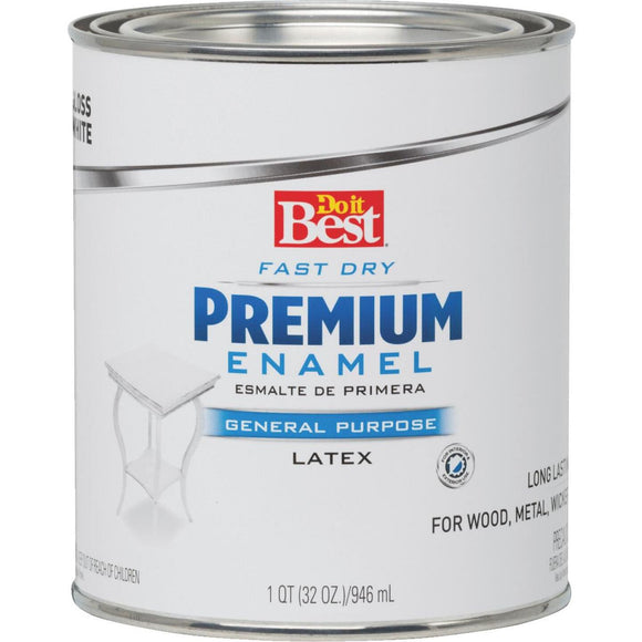 Do it Best Fast Dry Acrylic Latex Gloss Premium Enamel, White, 1 Qt.