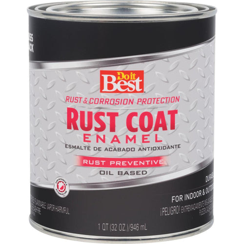 Do it Best Rust Coat Oil-Based Gloss Enamel, Black, 1 Qt.