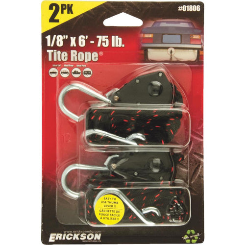 Erickson Tite Rope 1/8 x 6' 75 Lb. Capacity Rope Ratchet (2-Pack)