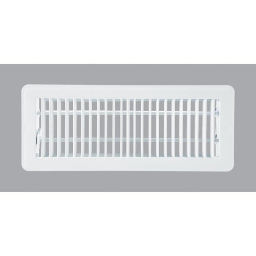 Home Impressions 4 In. x 12 In. White Steel Floor Register