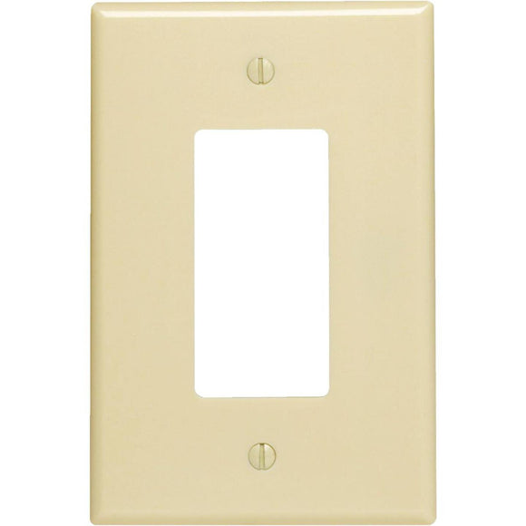 Leviton Decora 1-Gang Plastic Oversized Rocker Decorator Wall Plate, Ivory