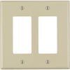 Leviton Decora 2-Gang Plastic Oversized Rocker Decorator Wall Plate, Ivory