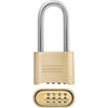 Master Lock 2 In. Zinc Brass Colored Alpha Long Shackle Combination Padlock