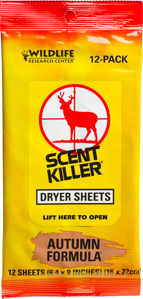 Wildlife Research 580 Scent Killer Dryer SheetsOdor Eliminator Autumn Scent