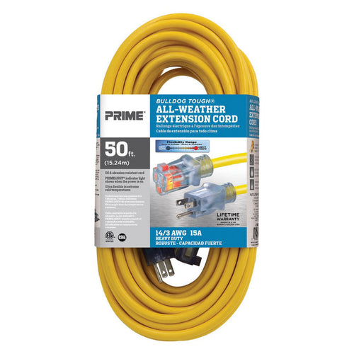 Prime Wire and Cable 50ft 14/3 SJTOW Bulldog Tough® Oil Resistant Extension Cord