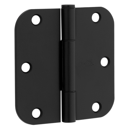 National Hardware Squeak Guard Door Hinges 5/8 In. Radius Round Corners 3.5, Matte Black
