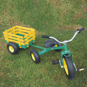 Valley Industries Classic All Terrain Kids Toy Tricycle with Pull Along Wagon Trike