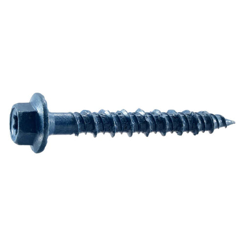 Midwest Fastener Blue Ruspert Coated Steel Star Drive Hex Washer Head TorqueMaster Masonry Screws