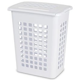 Slim Laundry Hamper, White Rectangular, 19-1/8 x 13-3/4 x 22-7/8-In.