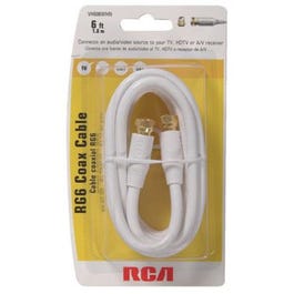 6-Ft. White RG6 Coaxial Cable With 