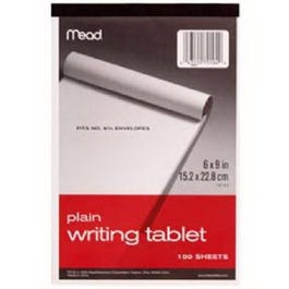 Writing Tablet, Un-ruled, White, 6 x 9-In., 100-Sheets